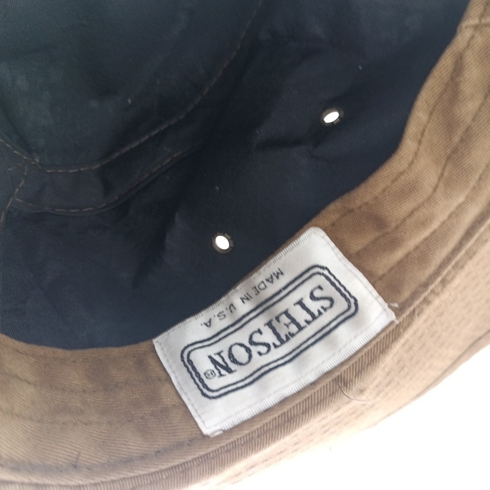 Stetson Mens Tan Cotton Canvas Outdoor Safari Sun Hat Made in USA Small - Picture 2 of 8